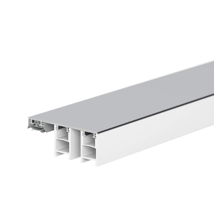 Mendiger randprofiel van aluminium en kunststof, blank, met holle kamerstructuur