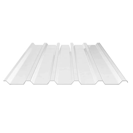 Transparante polycarbonaat damwandplaat 207/35, 1,20 mm dik, vrijstaand op witte achtergrond
