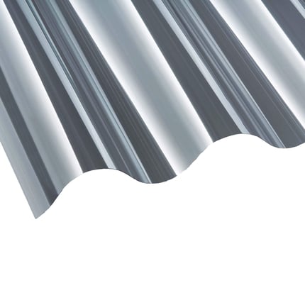 Heldere polycarbonaat golfplaat 177/51, 0,80 mm, bovenaanzicht