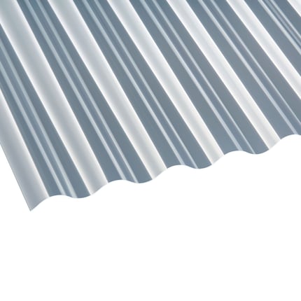 Polycarbonaat golfplaat 76/18, helder, 1,30 mm, schuin van bovenaf