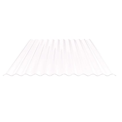 Polycarbonaat golfplaat 76/18, 0,90 mm, opaal wit, vrijstaand met 10 golven