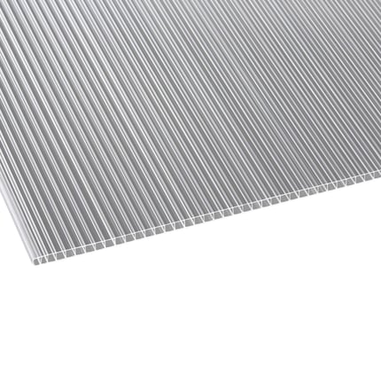 Polycarbonaat kanaalplaat 10 mm, helder, schuin van bovenaf