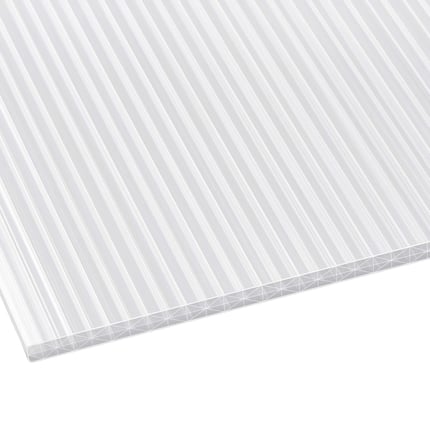 Polycarbonaat lichtplaat 16 mm opaal wit, 5-wandig, bovenaanzicht