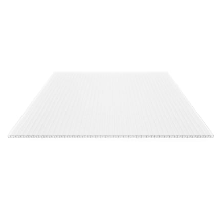 Polycarbonaat kanaalplaat 16 mm, opaalwit, vrijstaand, bovenaanzicht van de kanaalstructuur
