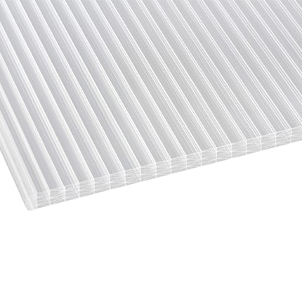 Helder Scobalit polycarbonaat kanaalplaat 25 mm dik, bovenaanzicht met parallelle kamers