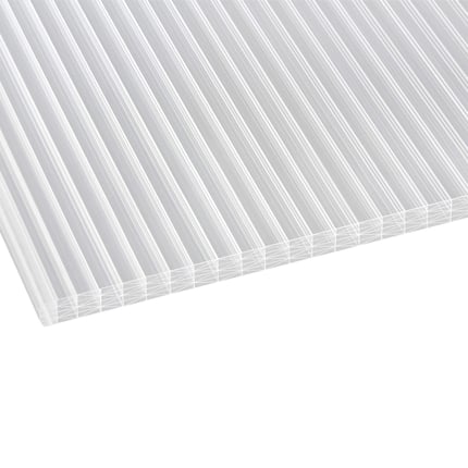 Helder Scobalit polycarbonaat kanaalplaat 25 mm, bovenaanzicht met parallelle kamers