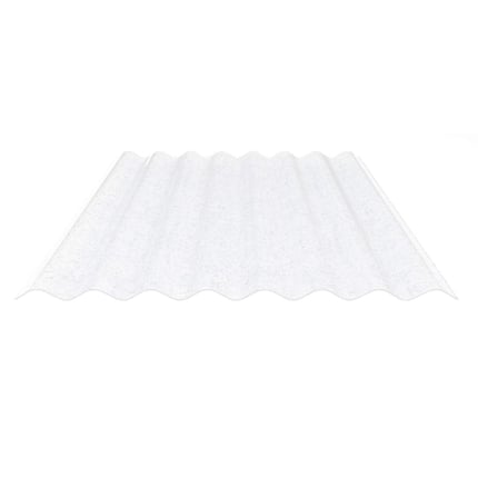 Polyester lichtplaat, 0,80 mm, helder, in golfprofielweergave op witte achtergrond