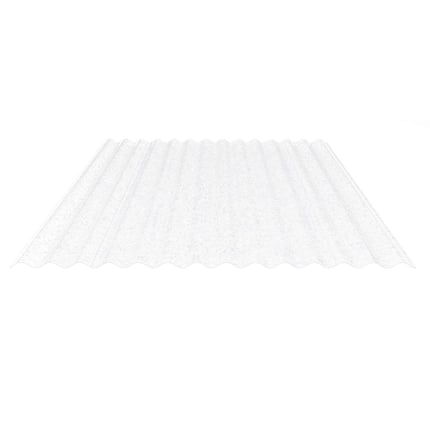 Polyester lichtplaat 0,80 mm, helder, in golfprofiel bovenaanzicht, vrijstaand
