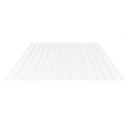 Helder polyester golfplaat van 0,80 mm dikte, hoofdansicht op een witte achtergrond