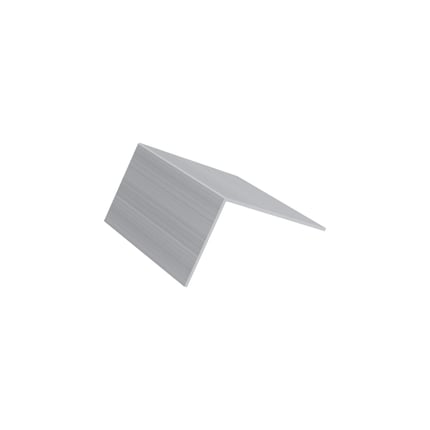 Remhoek van blank aluminium, zijaanzicht, voor 16 mm platen