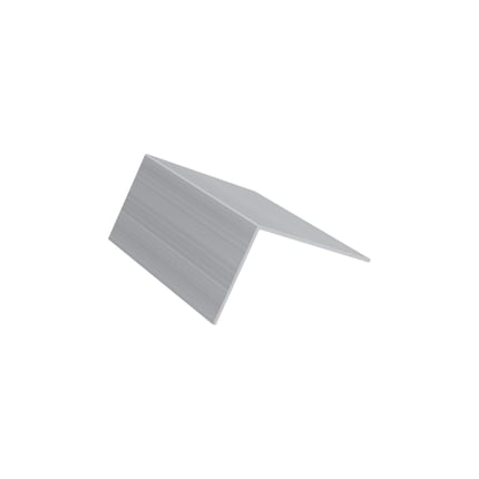 Remhoek van blank aluminium, schuin, hoofdaanzicht