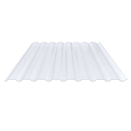 PVC spundwandplaat 20/1100, helder licht blauw getint, hoofdaanzicht