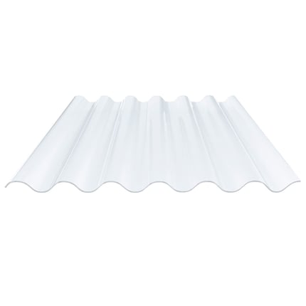 PVC golfplaat 177/51, helder licht blauw getint, dikte 1,40 mm, bovenaanzicht