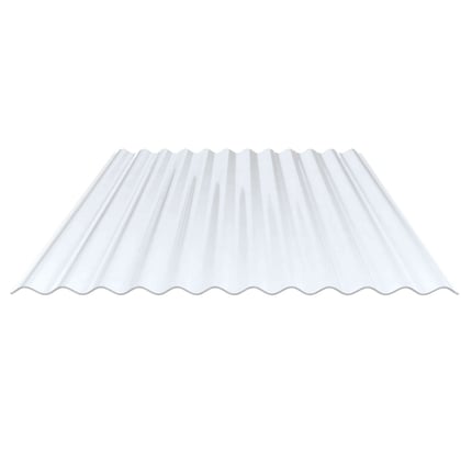 PVC golfplaat 76/18, 1,30 mm, helder blauw getint, hoofdaanzicht vrijstaand
