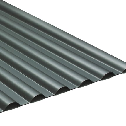 PVC profielplaat SINTRA 77/18 Antraciet-Metallic, hoofdaanzicht van de golfstructuur