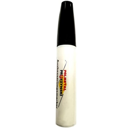 Reparatieverf multifunctionele stift, 15 ml, Polmetal Pruszynski logo, witte stift met zwarte dop