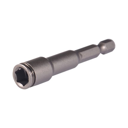 Metalen schroefbit RVS blank, zeskantopname, vrijstaand