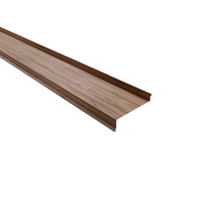 Dorpel Eiken 0,50 mm met 35 µm structuurpolyester coating, hoofdaanzicht schuin van boven