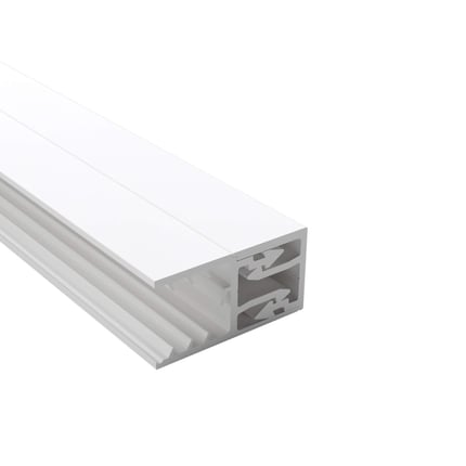 Zevener Sprosse wandlijst 16 mm, wit PVC profiel met holle kamers, schuin van boven
