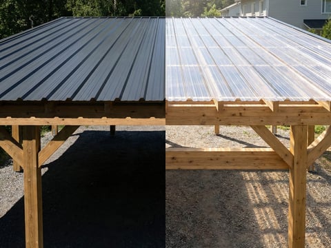 Vergelijking van damwandplaten en lichtplaten voor de overkapping van een carport