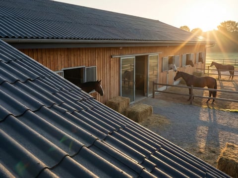 Gebruik van vezelcementplaten op een moderne paardenstal