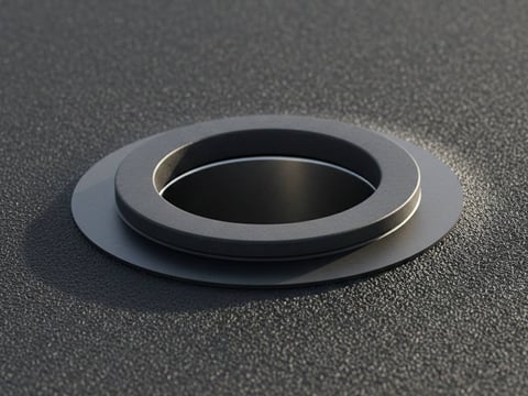 Close-up van de EPDM dakfolie met een geïntegreerde platdakafvoer