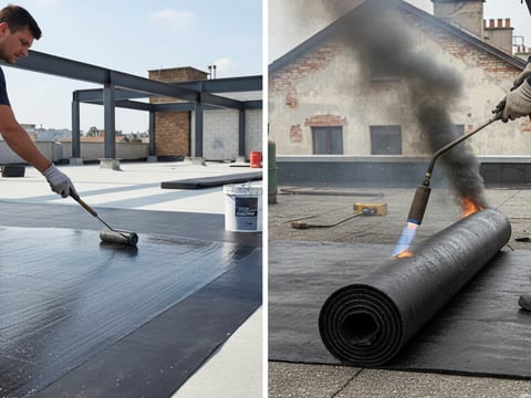 Vergelijking tussen naadloze EPDM folie en klassieke bitumenbaan