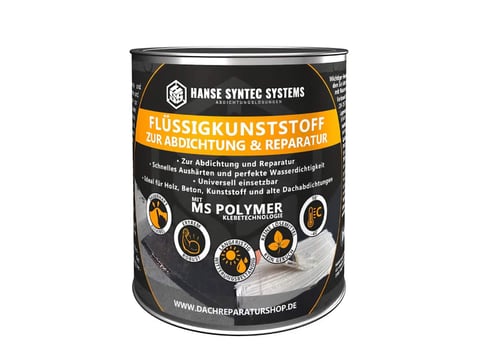 Vloeibaar kunststof in blikken van 300 g, 1 kg en 5 kg