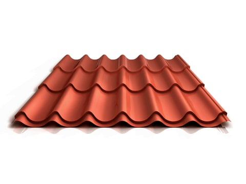 Stijlvolle dakpanprofielplaat, slijtvast en gemakkelijk schoon te maken, in een aantrekkelijke dakpanrode look, perfect voor duurzame dakbedekking en gevelontwerp