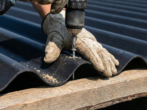 Vakkundige montage van gerecyclede profielplaten op een houten onderconstructie