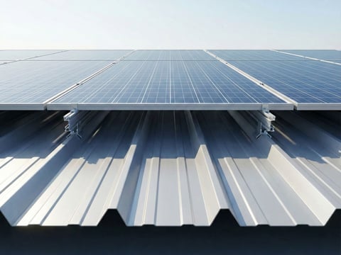 Weergave van de luchtcirculatie onder PV-modules