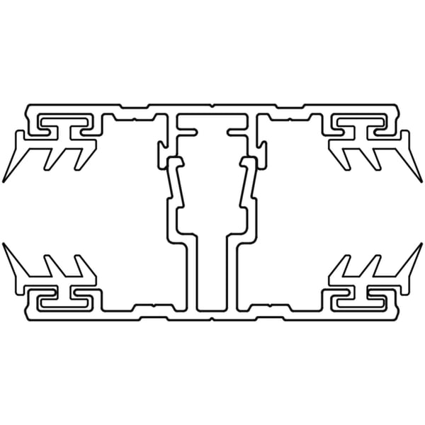 Technische tekening A1 schroefprofiel middenprofiel 16 mm, dwarsdoorsnede met profielstructuur