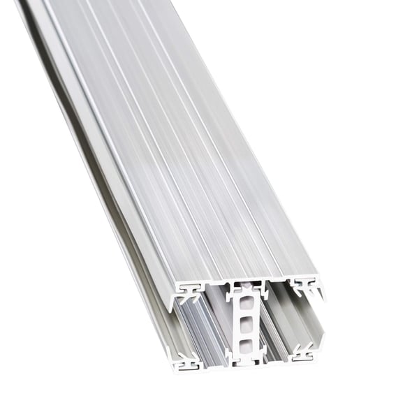A3 Thermoprofiel middenprofiel 25 mm blank van aluminium en kunststof, schuin van boven met snijkant