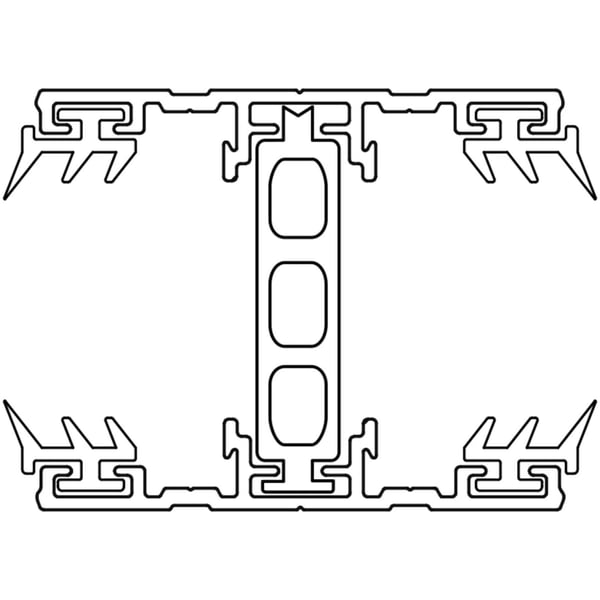 Technische tekening van het Scobalit A3 thermoprofiel middenprofiel 25 mm, dwarsdoorsnede