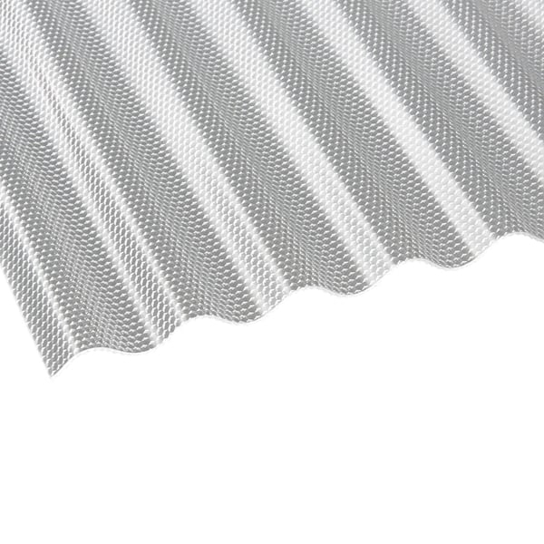 Acrylglas golfplaat 76/18, 3,00 mm, helder, met honingraatstructuur, schuin van bovenaf
