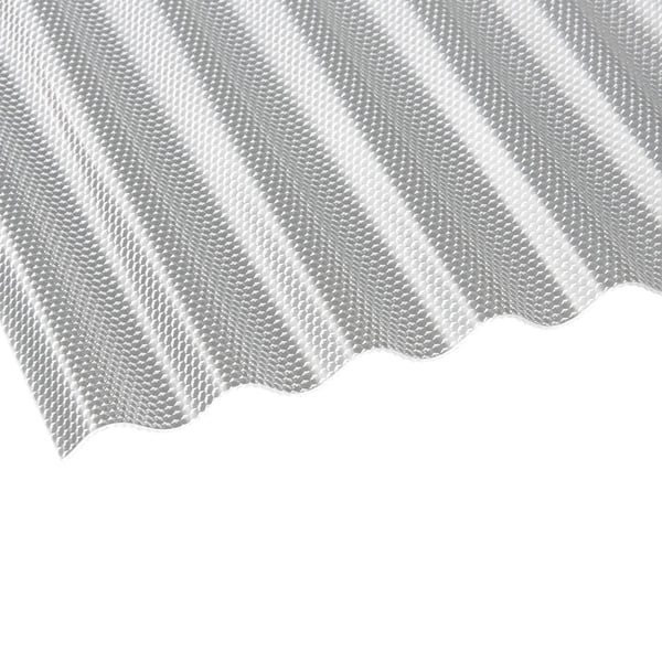 Acrylglas golfplaat 76/18, 3,00 mm, helder, met honingraatstructuur, schuin van boven