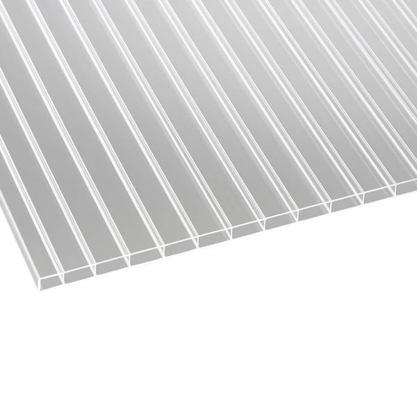 Acrylglas kanaalplaat 16 mm, helder, in schuine weergave op witte achtergrond