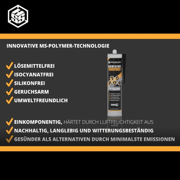 Infographic over kit TRANSPARANT, eigenschappen zoals oplosmiddelvrij en milieuvriendelijk