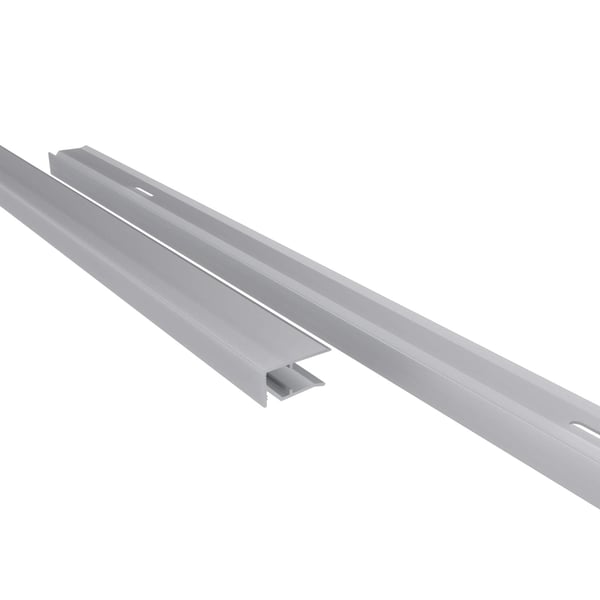 Afsluitprofiel onderzijde van blank aluminium, 10 mm, met twee profielen naast elkaar