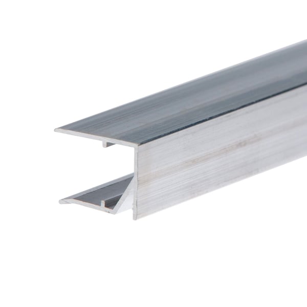 Afsluitprofiel onderzijde van blank aluminium, 10 mm, detail van de profieldoorsnede
