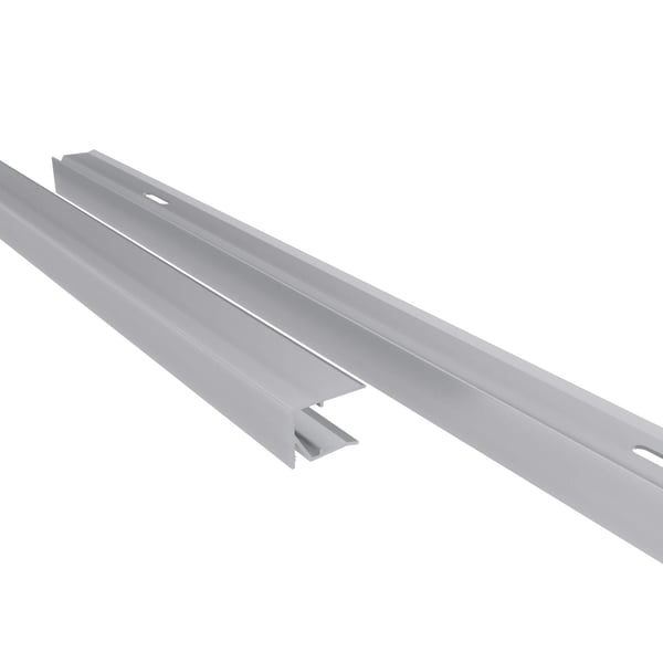 Afsluitprofiel onderzijde van blank aluminium, 16 mm, twee profielen schuin van boven
