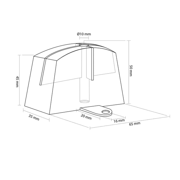 Technische tekening afstandhouder profiel 177/51, helder, met afmetingen