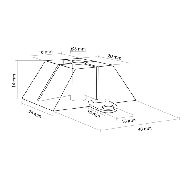 Technische tekening afstandhouder profiel 70/18 en 76/18 met afmetingen in millimeters