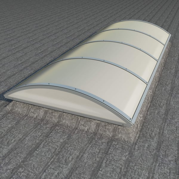 Alumon lichtkoepel van 10 mm polycarbonaat opaal wit, hoofdweergave op grijze ondergrond
