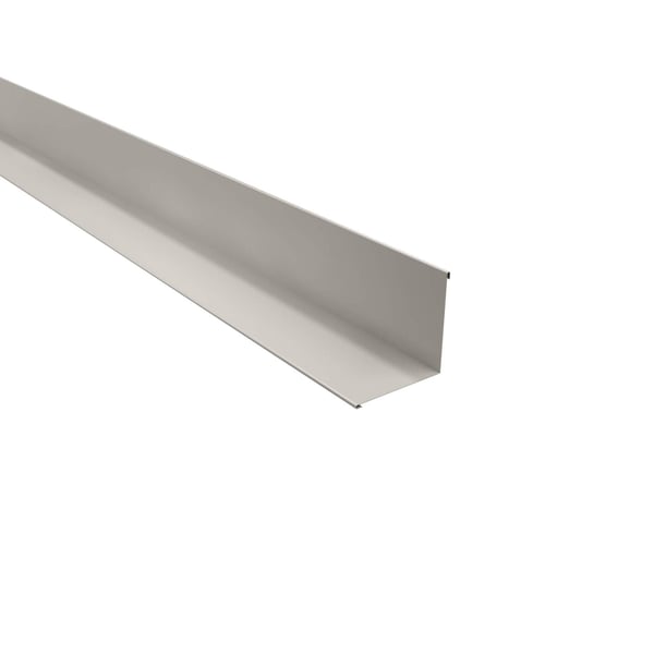 Binnenhoek van staal, zuiverwit RAL 9010, 0,50 mm dikte, 25 µm polyestercoating