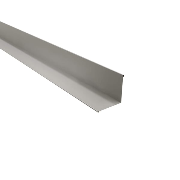 Binnenhoek Zilver-Metallic, 0,75 mm staal, 25 µm polyestercoating, hoofdaanzicht
