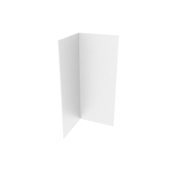 Binnenhoek van Aluzink, 0,75 mm staal, hoofdaanzicht, 15 cm x 15 cm
