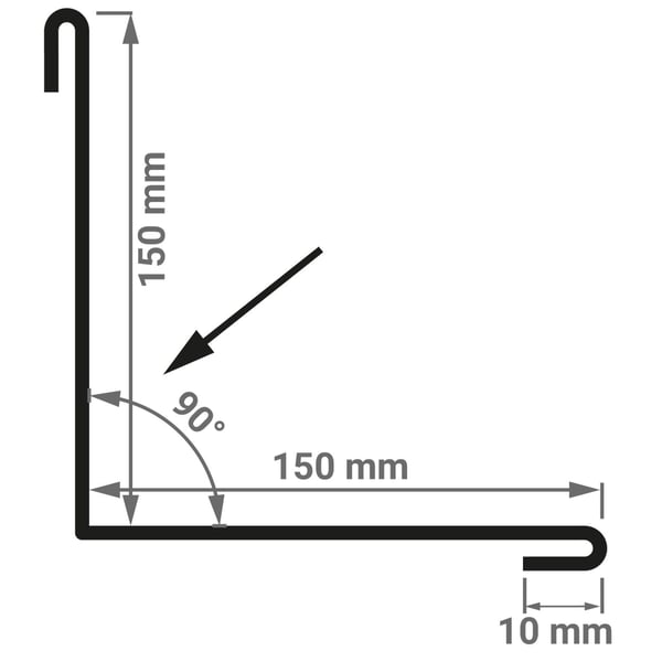 Binnenhoek | 15 cm x 15 cm x 2,00 m | Staal 0,50 mm | 25 µm Polyester | Houtlook - Ahorn