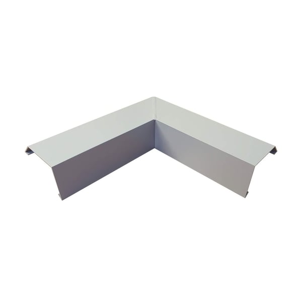 Binnenhoek ISOS aluminium Zilver-Metallic, bovenaanzicht schuin met omgezette randen