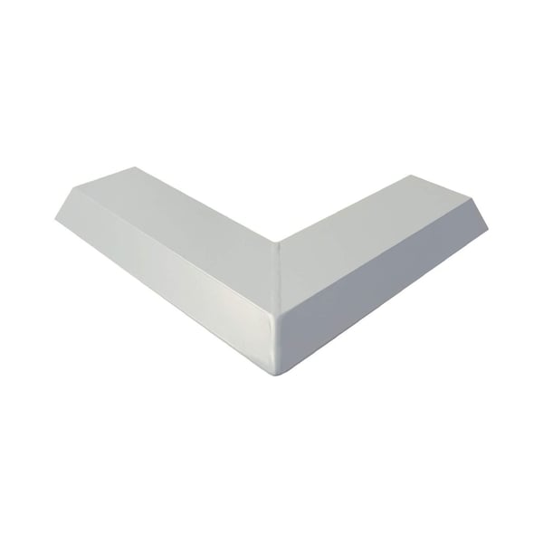 Binnenhoek ISOS aluminium Zilver-Metallic, bovenaanzicht met gladde randen